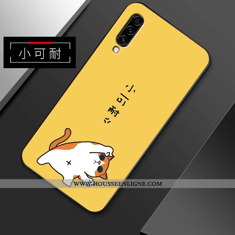 Housse Samsung Galaxy A70s Délavé En Daim Personnalité Jaune Dessin Animé Fluide Doux Net Rouge Étui