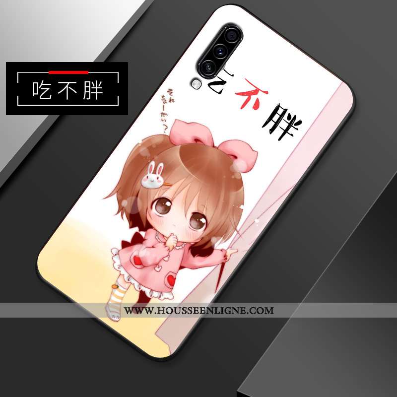 Housse Samsung Galaxy A70s Délavé En Daim Personnalité Jaune Dessin Animé Fluide Doux Net Rouge Étui