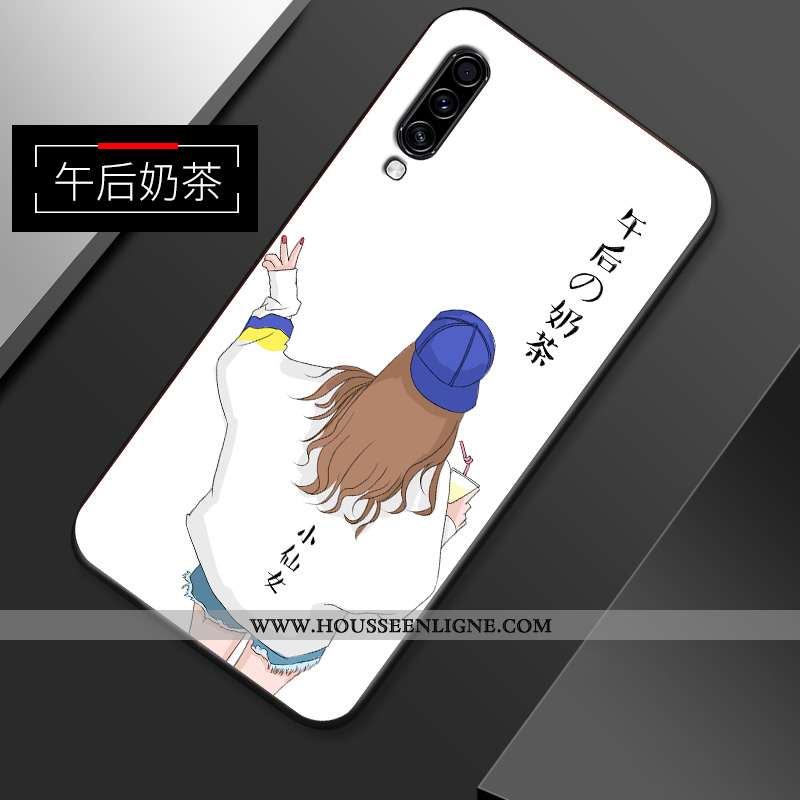 Housse Samsung Galaxy A70s Délavé En Daim Personnalité Jaune Dessin Animé Fluide Doux Net Rouge Étui
