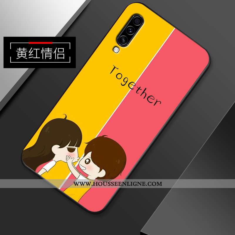 Housse Samsung Galaxy A70s Délavé En Daim Personnalité Jaune Dessin Animé Fluide Doux Net Rouge Étui