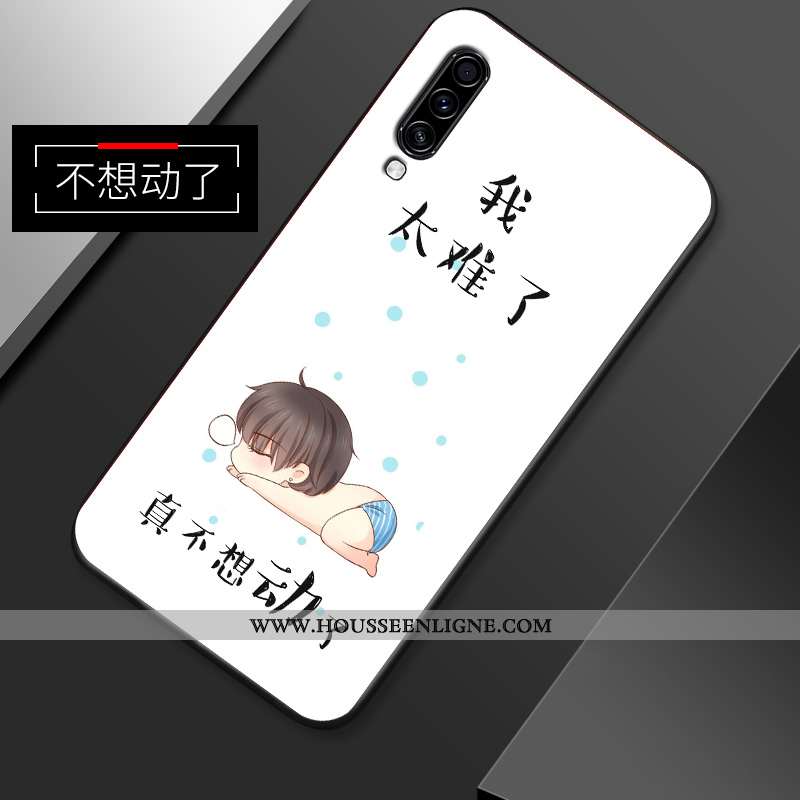 Housse Samsung Galaxy A70s Délavé En Daim Personnalité Jaune Dessin Animé Fluide Doux Net Rouge Étui
