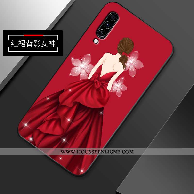 Housse Samsung Galaxy A70s Délavé En Daim Personnalité Jaune Dessin Animé Fluide Doux Net Rouge Étui
