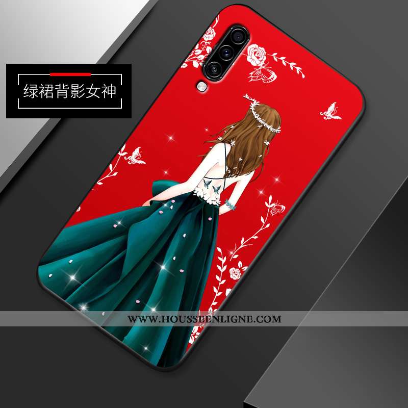 Housse Samsung Galaxy A70s Délavé En Daim Personnalité Jaune Dessin Animé Fluide Doux Net Rouge Étui