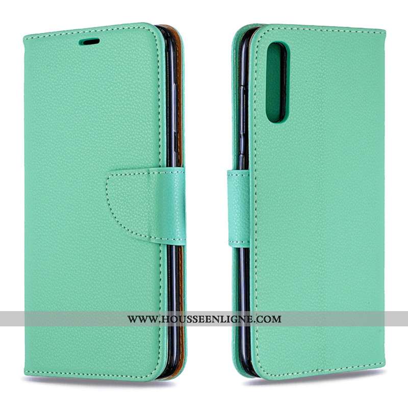 Housse Samsung Galaxy A70s Portefeuille Tendance Carte Protection Tout Compris Vert Coque Verte