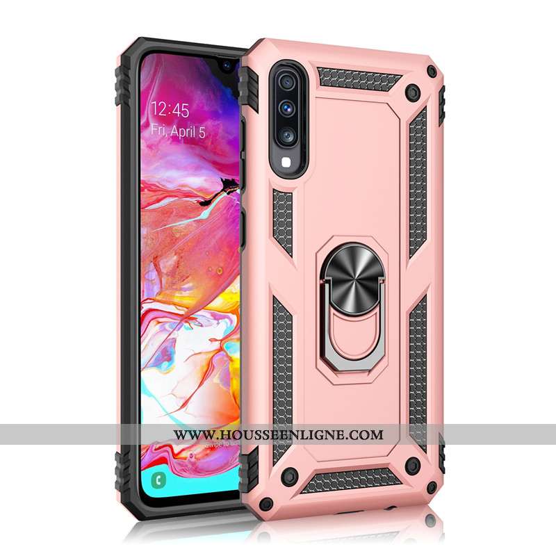 Housse Samsung Galaxy A70s Tendance Fluide Doux Rose Incassable Anneau Tout Compris Une Agrafe
