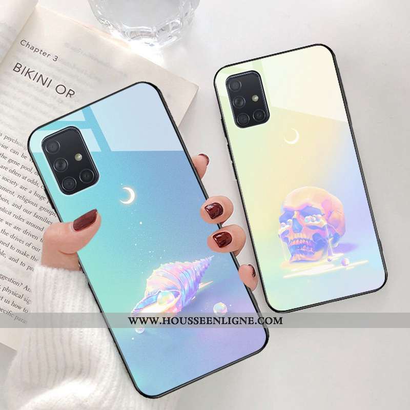 Housse Samsung Galaxy A71 Charmant Fluide Doux Étoile Cœur Net Rouge Violet Rêver