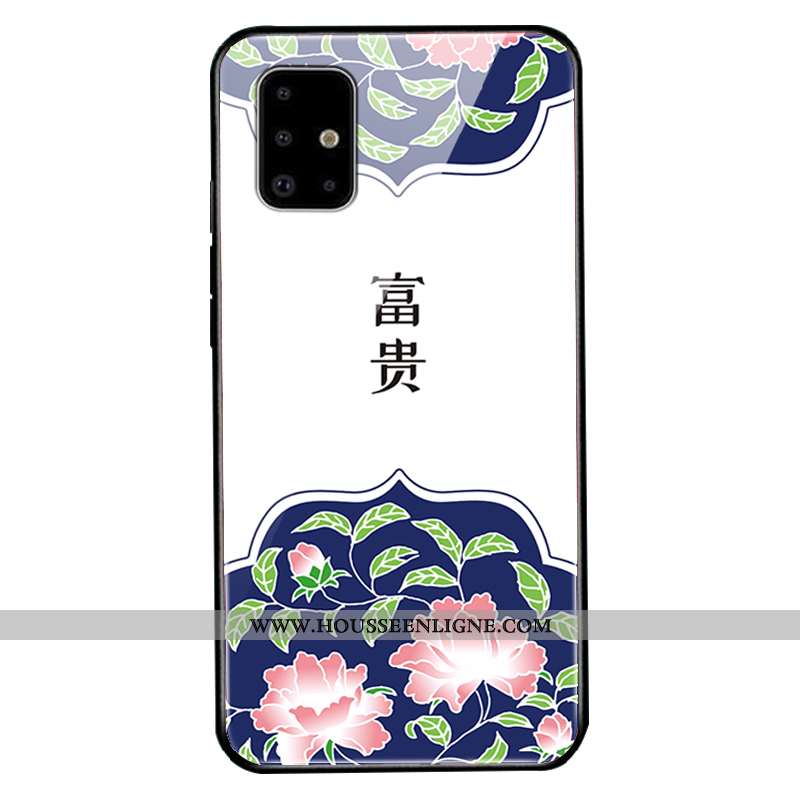 Housse Samsung Galaxy A71 Créatif Tendance Nouveau Verre Richesse Blanc Étui Blanche
