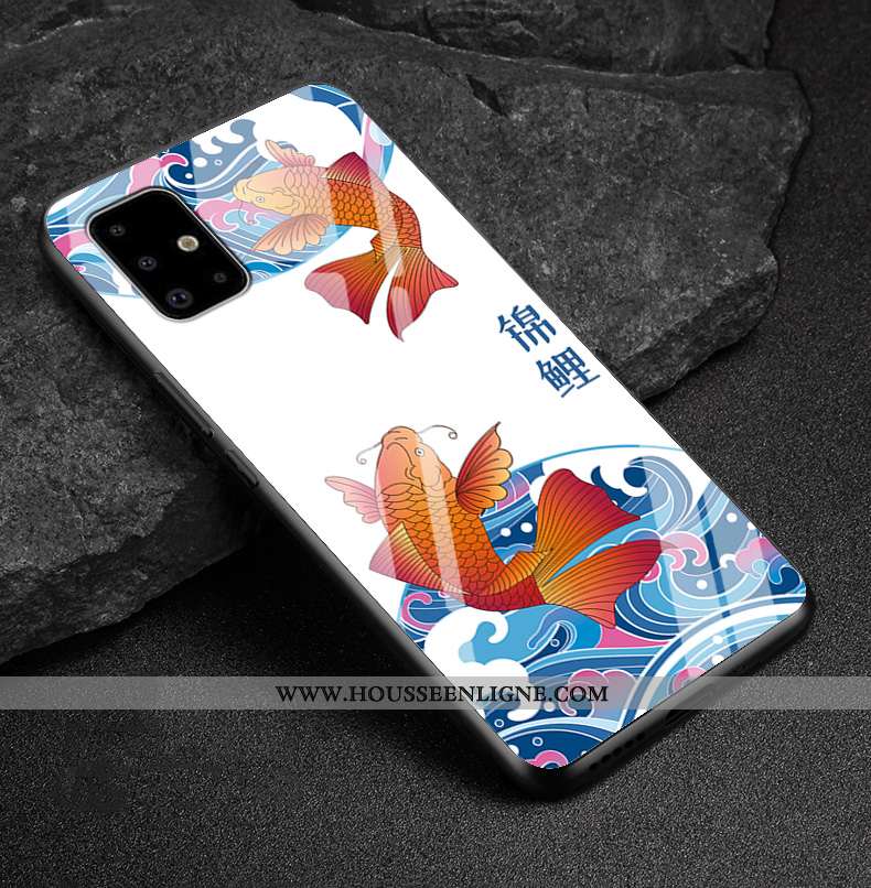 Housse Samsung Galaxy A71 Créatif Tendance Nouveau Verre Richesse Blanc Étui Blanche