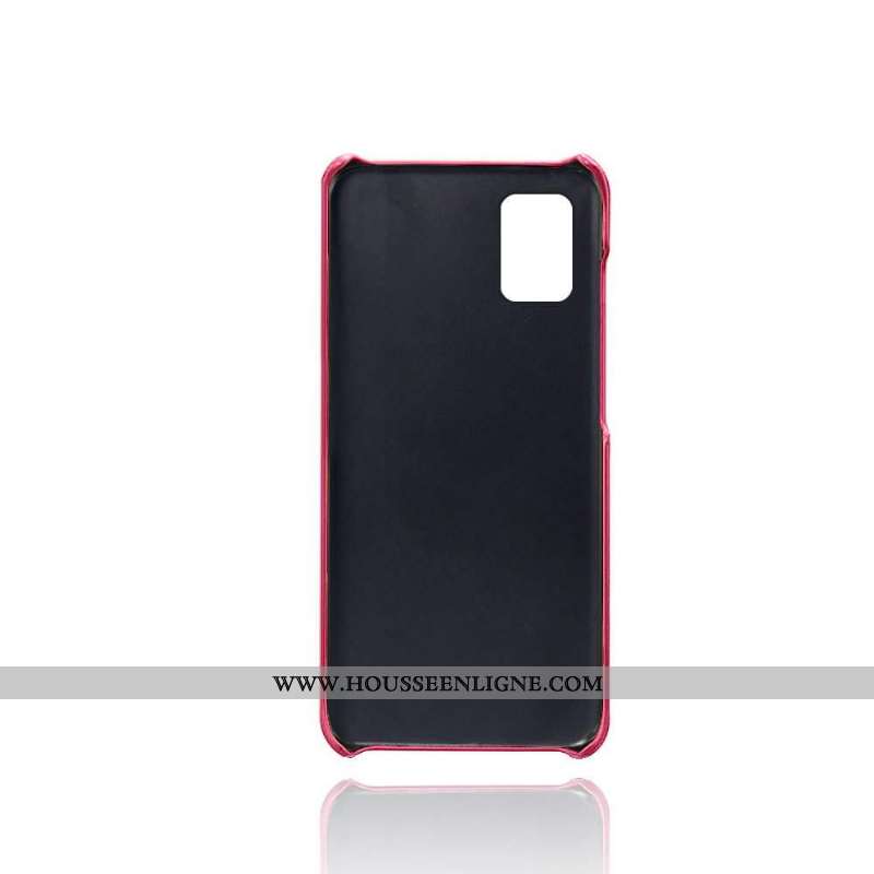 Housse Samsung Galaxy A71 Cuir Protection Étoile Coque Carte Qualité Rouge Rose