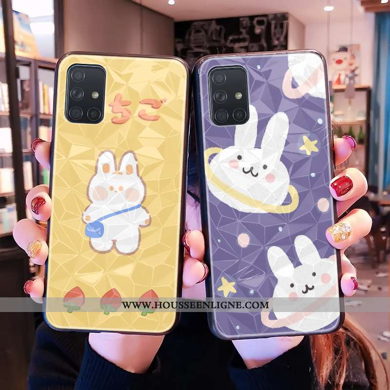 Housse Samsung Galaxy A71 Modèle Fleurie Dessin Animé Coque Petit Étoile Frais Personnalisé Jaune