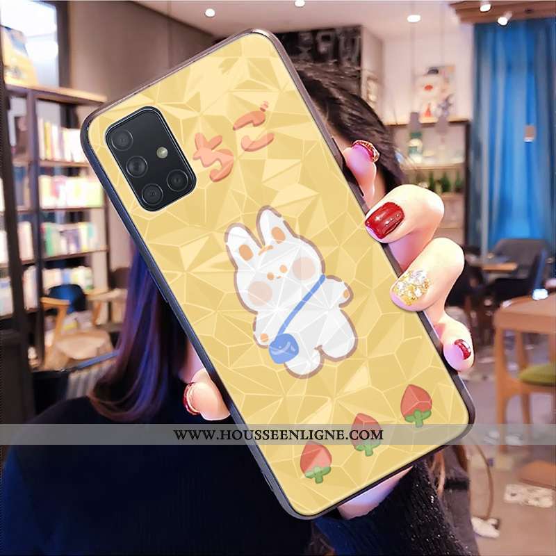Housse Samsung Galaxy A71 Modèle Fleurie Dessin Animé Coque Petit Étoile Frais Personnalisé Jaune