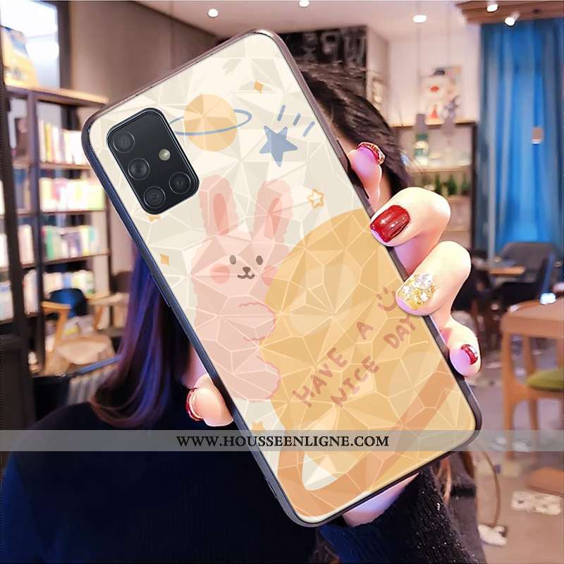 Housse Samsung Galaxy A71 Modèle Fleurie Dessin Animé Coque Petit Étoile Frais Personnalisé Jaune