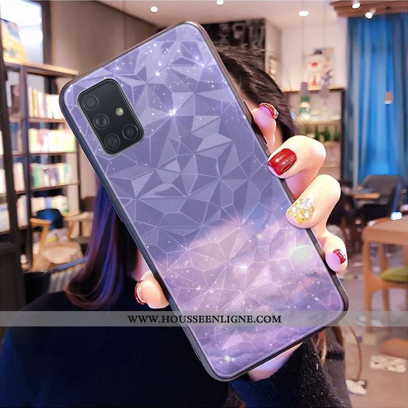Housse Samsung Galaxy A71 Modèle Fleurie Petit Losange Étoile Net Rouge Frais Bleu