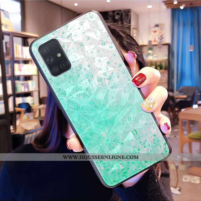 Housse Samsung Galaxy A71 Modèle Fleurie Petit Losange Étoile Net Rouge Frais Bleu