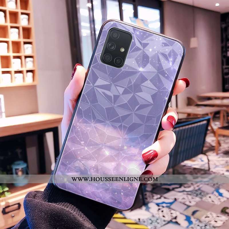 Housse Samsung Galaxy A71 Modèle Fleurie Petit Losange Étoile Net Rouge Frais Bleu