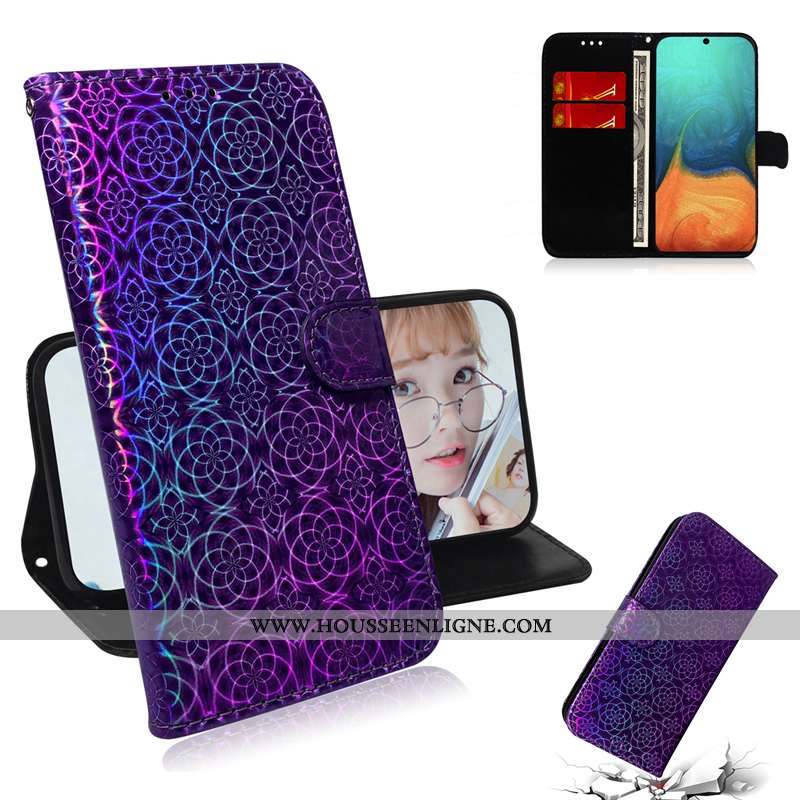 Housse Samsung Galaxy A71 Protection Cuir Coloré Téléphone Portable Carte Coque Rose