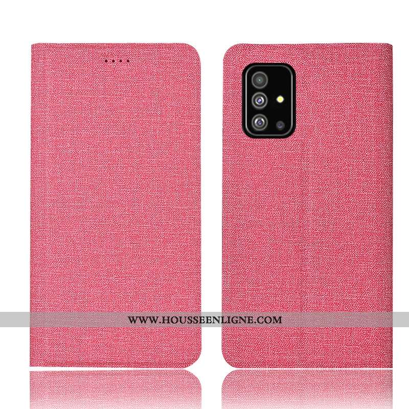 Housse Samsung Galaxy A71 Protection Cuir Téléphone Portable Rose Coque Étui
