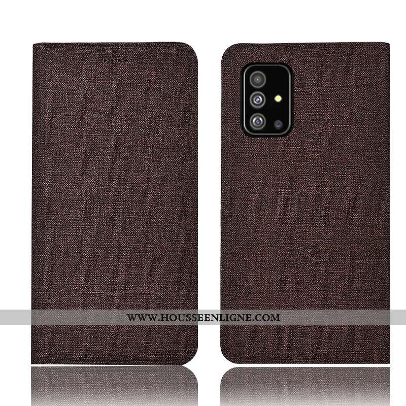 Housse Samsung Galaxy A71 Protection Cuir Téléphone Portable Rose Coque Étui