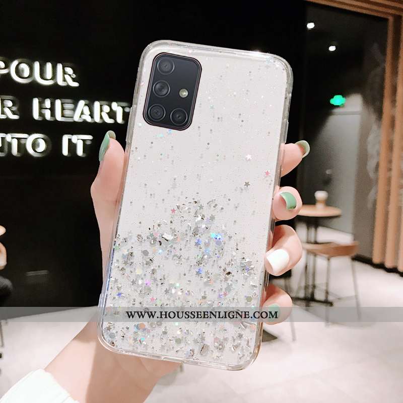 Housse Samsung Galaxy A71 Protection Dessin Animé Incassable Rose Étui Étoile Téléphone Portable