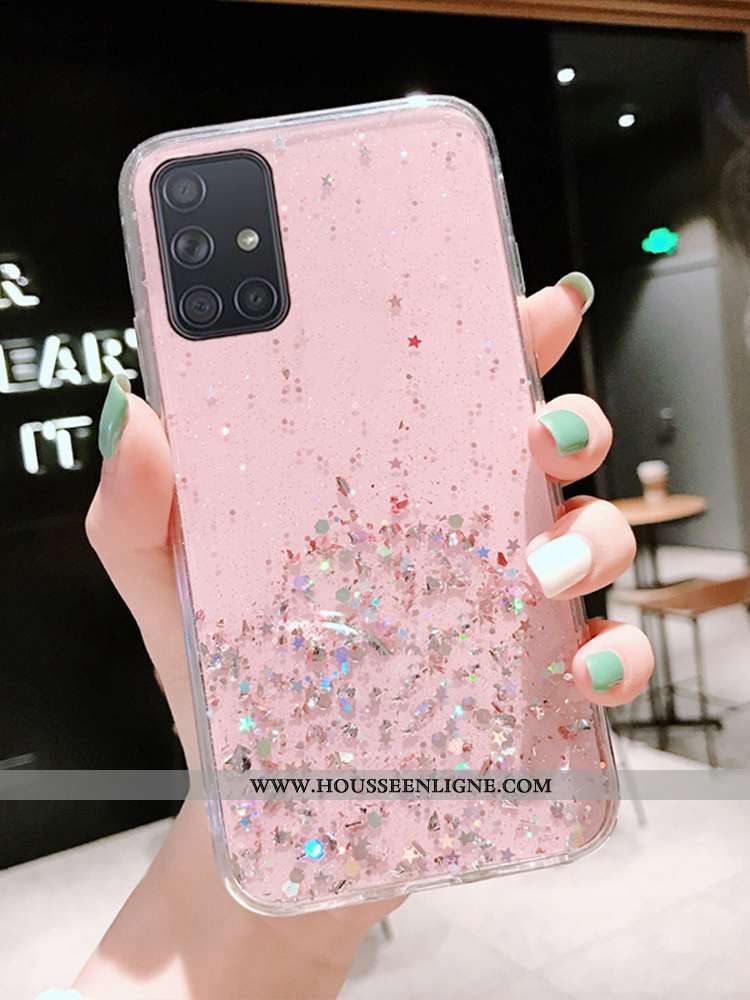 Housse Samsung Galaxy A71 Protection Dessin Animé Incassable Rose Étui Étoile Téléphone Portable