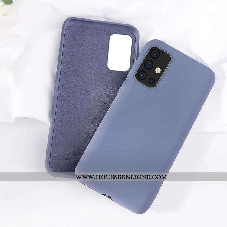 Housse Samsung Galaxy A71 Protection Fluide Doux Étoile Nouveau Coque Simple Membrane Bleu Foncé
