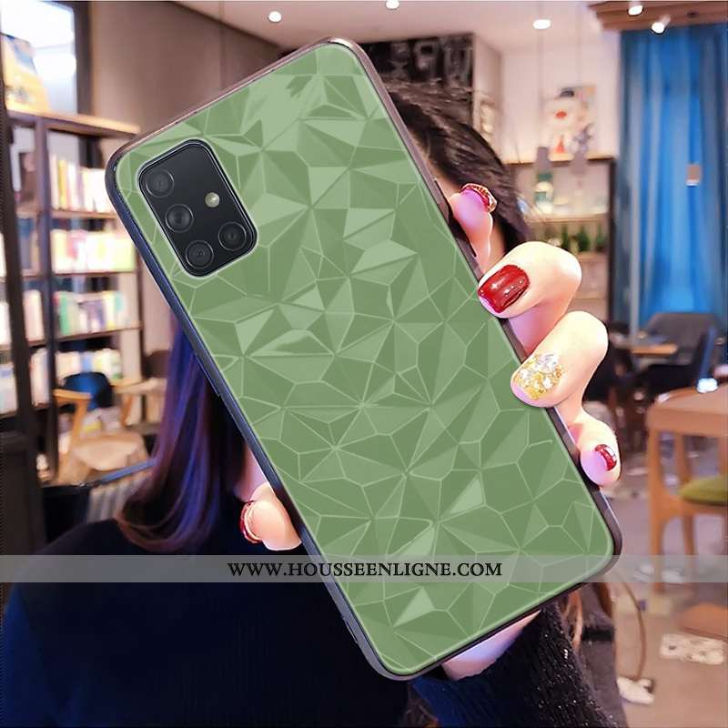 Housse Samsung Galaxy A71 Protection Personnalité Simple Tout Compris Coque Étui Personnalisé Verte