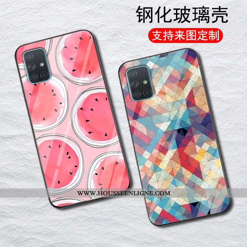 Housse Samsung Galaxy A71 Verre Créatif Personnalisé Étoile Silicone Mode Protection Violet