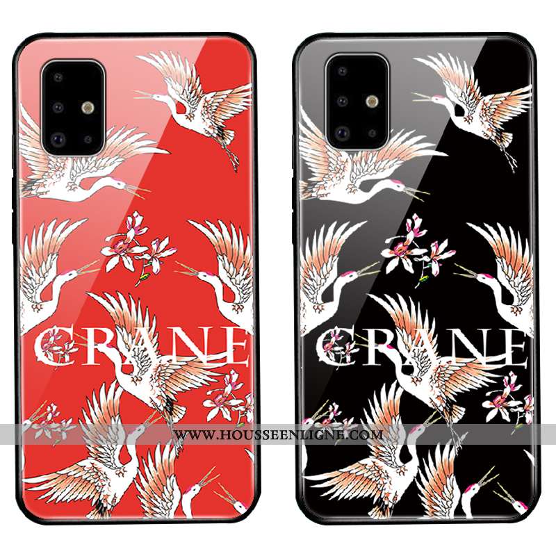 Housse Samsung Galaxy A71 Verre Protection Incassable Étoile Vent Miroir Noir