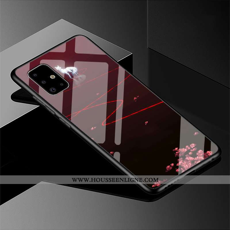 Housse Samsung Galaxy A71 Verre Protection Incassable Étoile Vent Miroir Noir