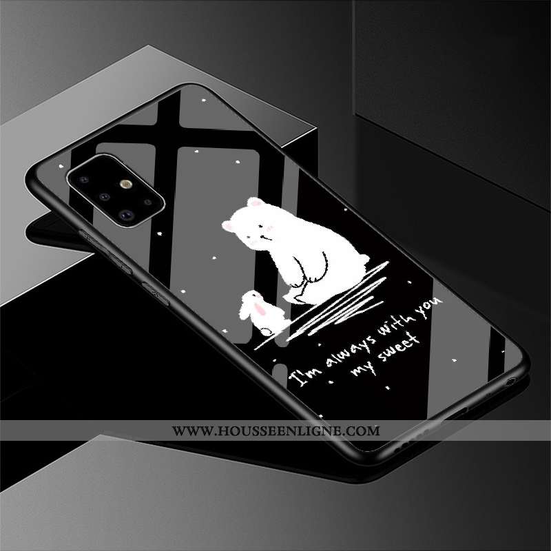 Housse Samsung Galaxy A71 Verre Protection Incassable Étoile Vent Miroir Noir