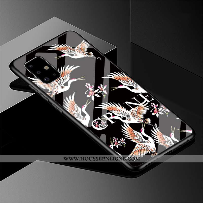 Housse Samsung Galaxy A71 Verre Protection Incassable Étoile Vent Miroir Noir