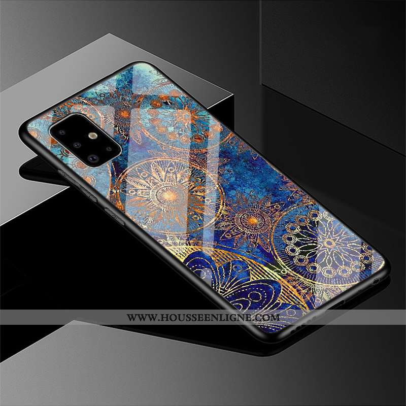 Housse Samsung Galaxy A71 Verre Protection Incassable Étoile Vent Miroir Noir