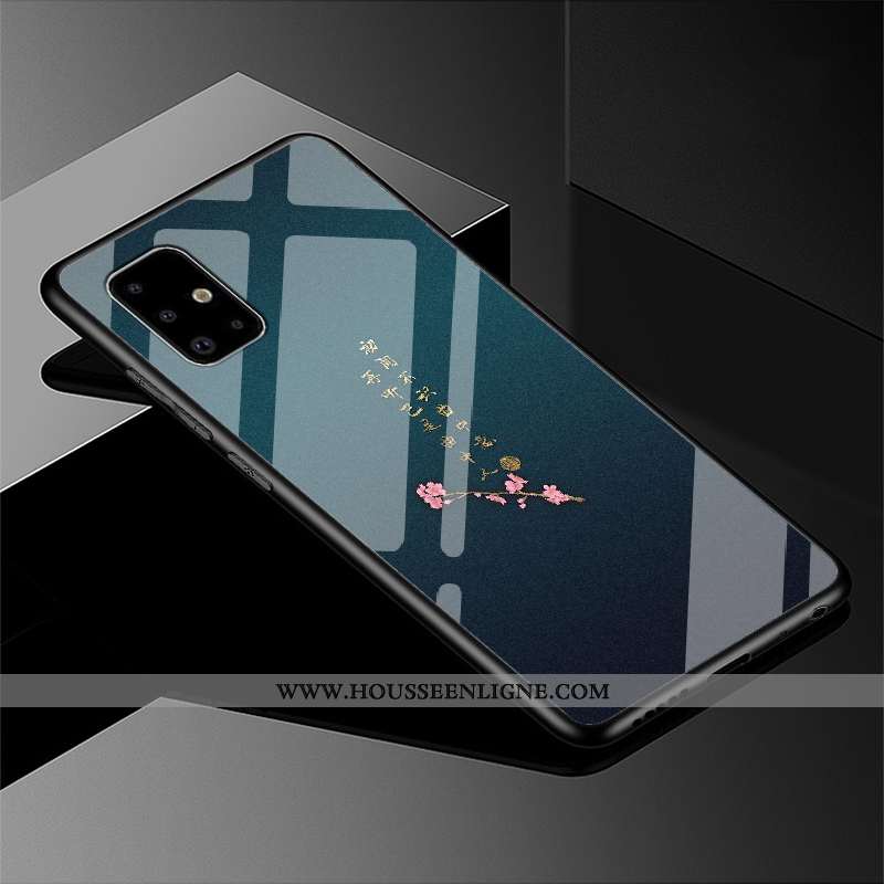 Housse Samsung Galaxy A71 Verre Protection Incassable Étoile Vent Miroir Noir