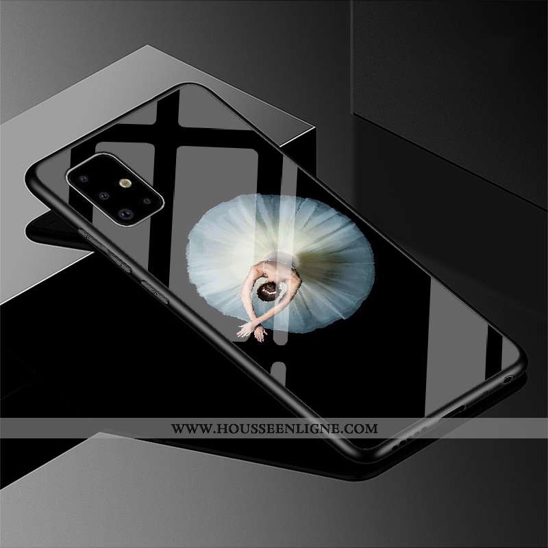 Housse Samsung Galaxy A71 Verre Protection Incassable Étoile Vent Miroir Noir