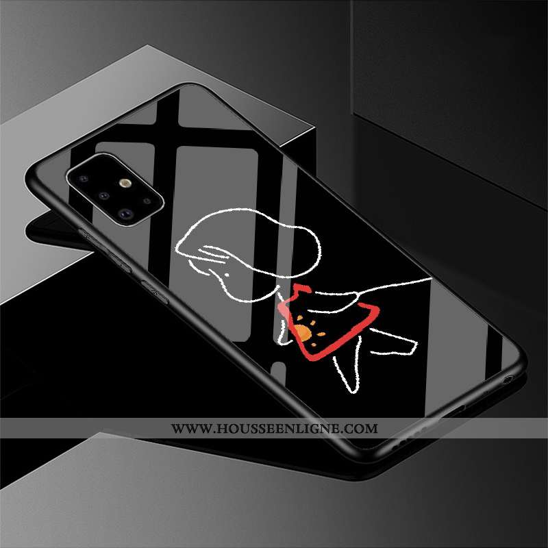 Housse Samsung Galaxy A71 Verre Protection Incassable Étoile Vent Miroir Noir