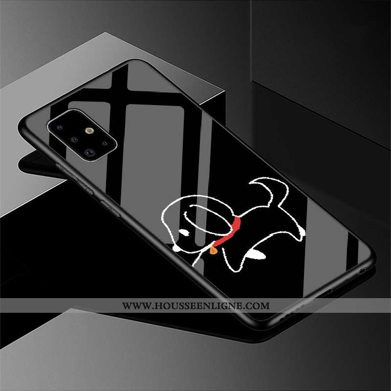 Housse Samsung Galaxy A71 Verre Protection Incassable Étoile Vent Miroir Noir