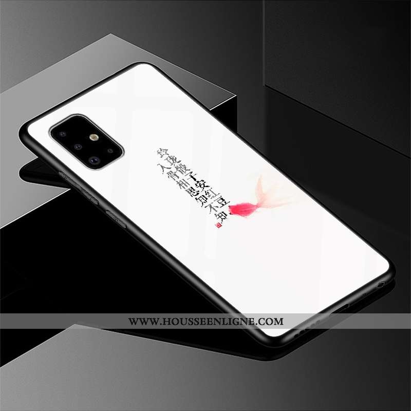 Housse Samsung Galaxy A71 Verre Protection Incassable Étoile Vent Miroir Noir