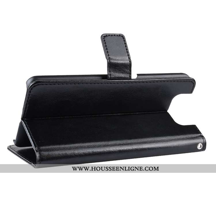Housse Samsung Galaxy A80 Cuir Personnalité Étui Téléphone Portable Coque Carte Portefeuille Noir