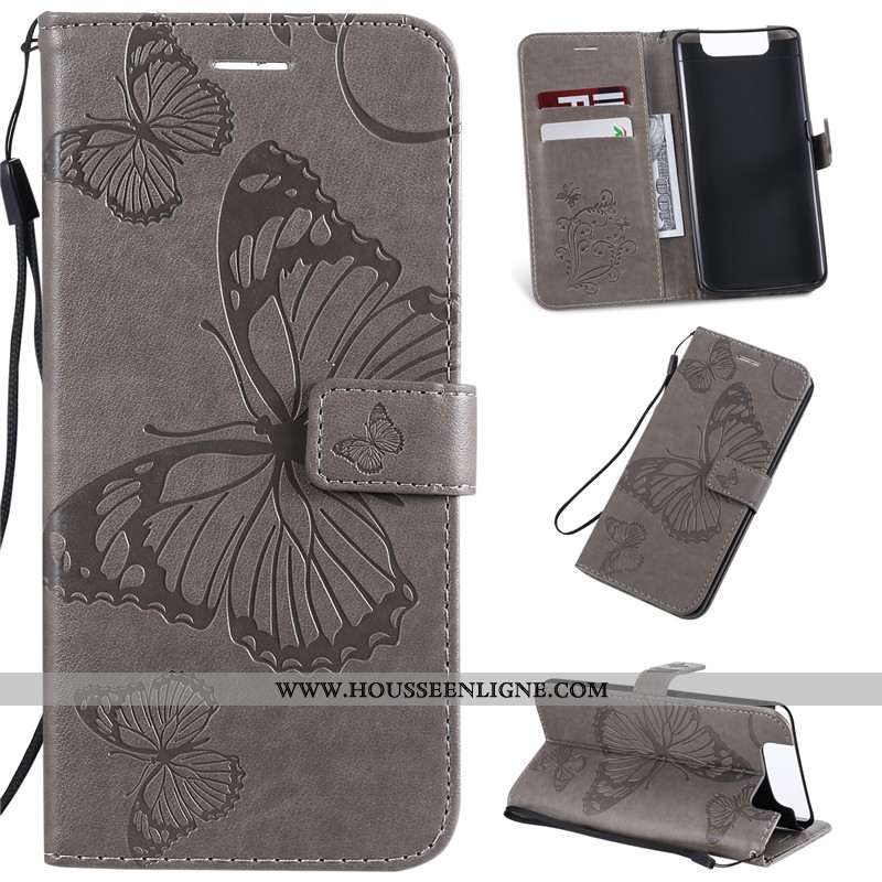 Housse Samsung Galaxy A80 Cuir Protection Téléphone Portable Étoile Étui Incassable Clamshell Violet