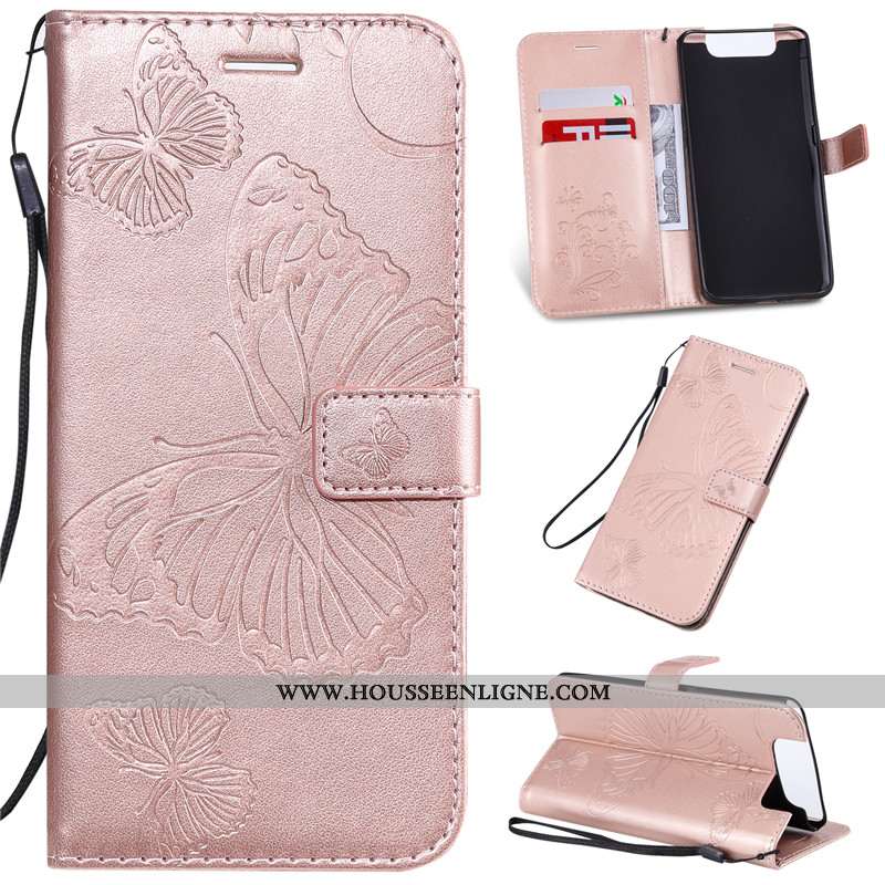 Housse Samsung Galaxy A80 Cuir Protection Téléphone Portable Étoile Étui Incassable Clamshell Violet