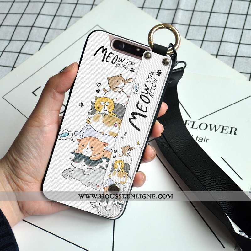 Housse Samsung Galaxy A80 Dessin Animé Tendance Support Incassable Protection Étoile Frais Blanche