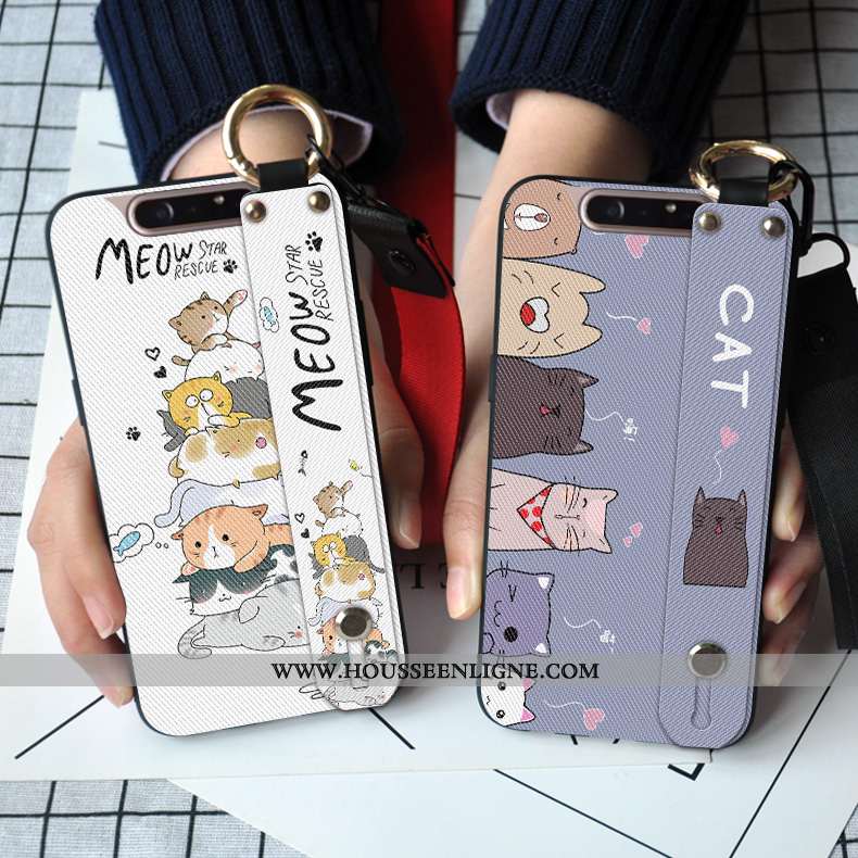 Housse Samsung Galaxy A80 Dessin Animé Tendance Support Incassable Protection Étoile Frais Blanche