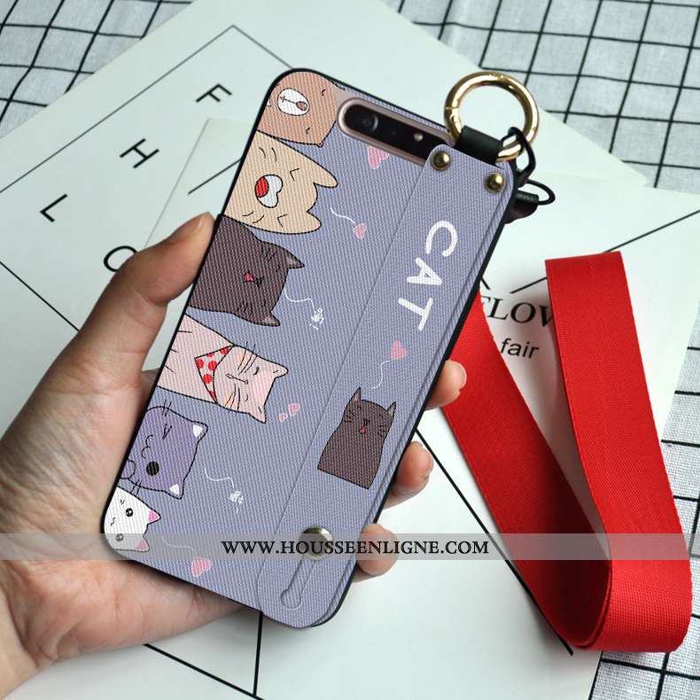 Housse Samsung Galaxy A80 Dessin Animé Tendance Support Incassable Protection Étoile Frais Blanche