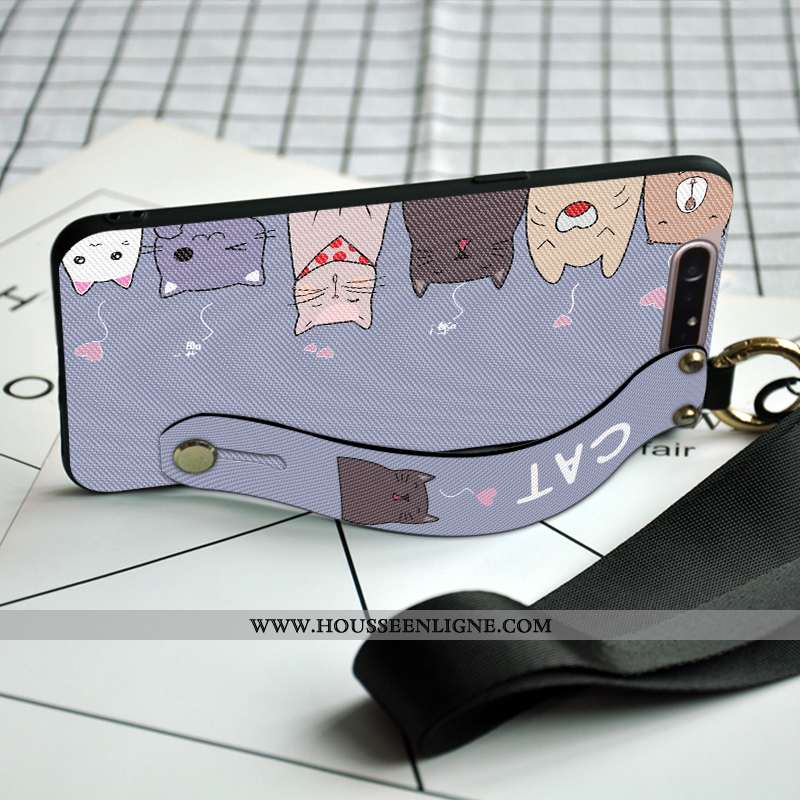 Housse Samsung Galaxy A80 Dessin Animé Tendance Support Incassable Protection Étoile Frais Blanche