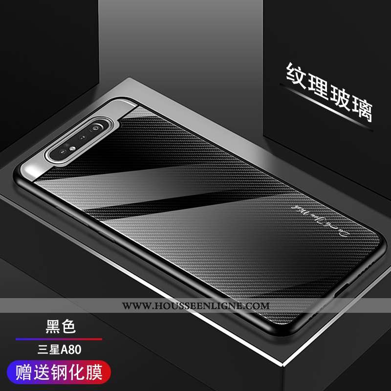 Housse Samsung Galaxy A80 Mode Protection Membrane Bleu Marin Téléphone Portable Tempérer Coque Bleu