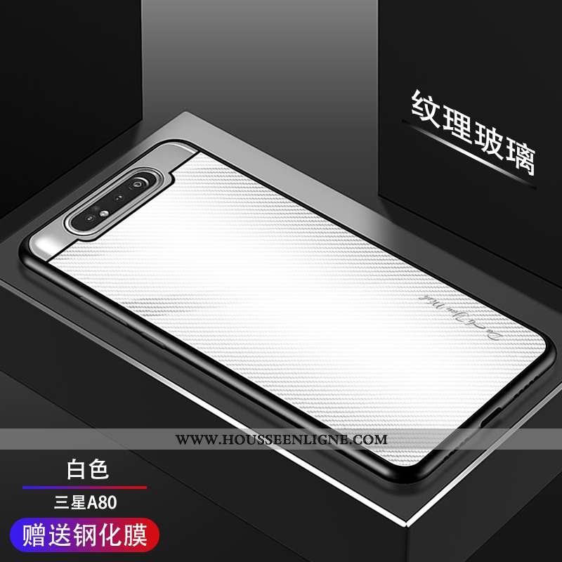 Housse Samsung Galaxy A80 Mode Protection Membrane Bleu Marin Téléphone Portable Tempérer Coque Bleu