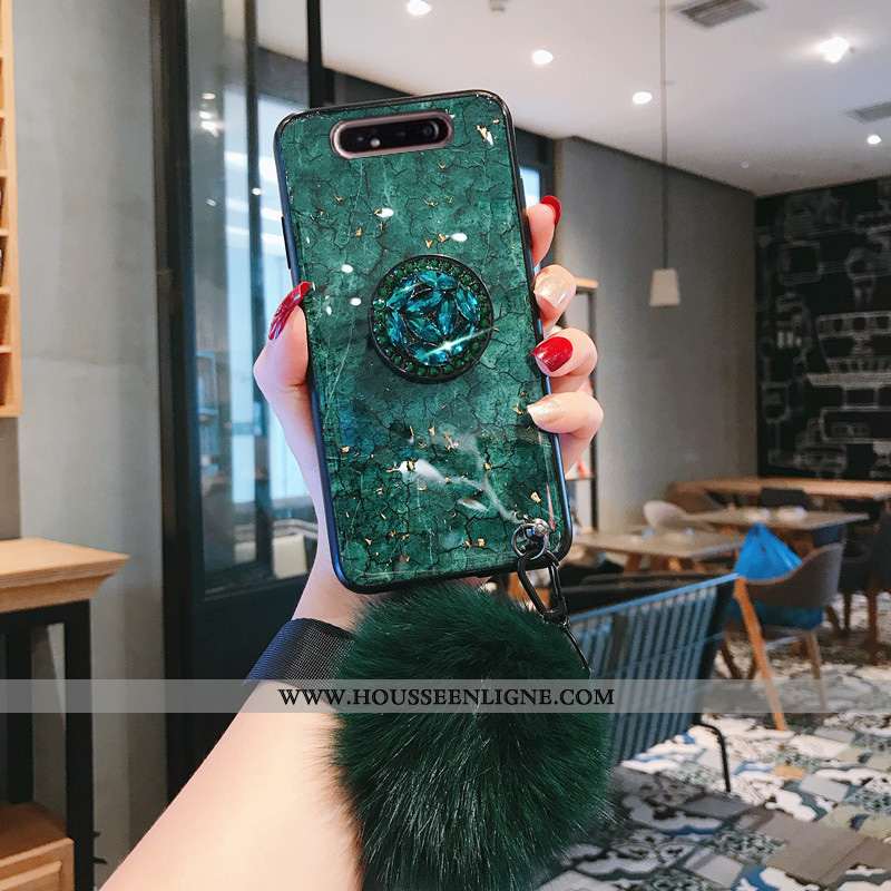 Housse Samsung Galaxy A80 Mode Protection Net Rouge Légères Incassable Silicone Coque Verte