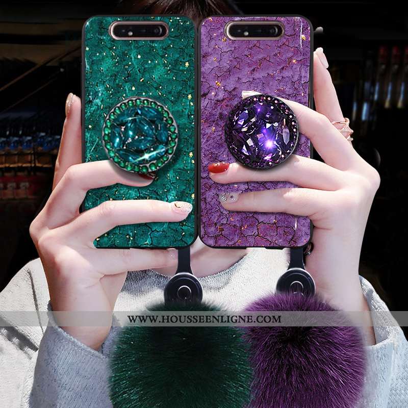 Housse Samsung Galaxy A80 Mode Protection Net Rouge Légères Incassable Silicone Coque Verte