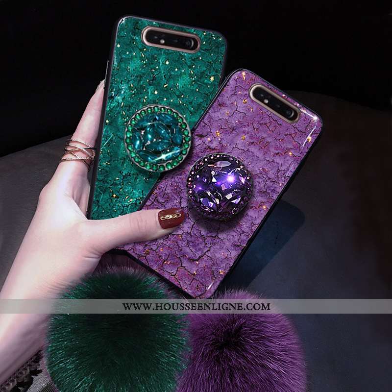 Housse Samsung Galaxy A80 Mode Protection Net Rouge Légères Incassable Silicone Coque Verte