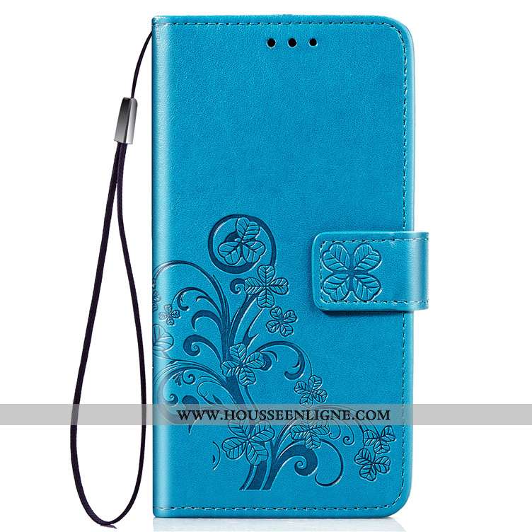 Housse Samsung Galaxy A80 Protection Cuir Téléphone Portable Carte Clamshell Coque Bleu